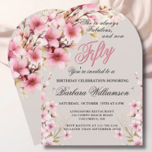 Pink Floral Arch Elegance 50 & Fab Birthday Party