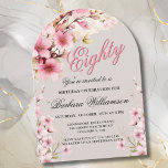 Pink Floral Arch Elegance 80th Birthday Party Invitation<br><div class="desc">Start this special 80th birthday celebration in a elegant style with this beautifully feminine gentle floral arch invitation with hand painted watercolor mixed wildflowers. All of the text can be personalized for your party including the guest of honor's age. If you have any special requests or require design assistance, just...</div>
