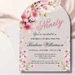 Pink Floral Arch Elegance 90th Birthday Party Invitation<br><div class="desc">Start this special 90th birthday celebration in a elegant style with this beautifully feminine gentle floral arch invitation with hand painted watercolor mixed wildflowers. All of the text can be personalized for your party including the guest of honor's age. If you have any special requests or require design assistance, just...</div>