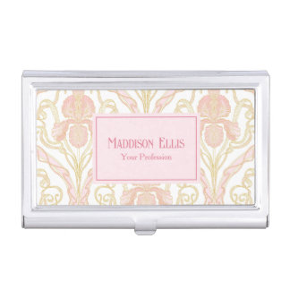 Pink Floral Art Nouveau Feminine Business Card Case