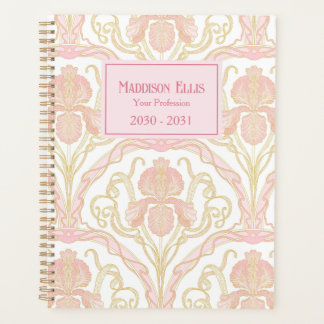 Pink Floral Art Nouveau Feminine Business Planner