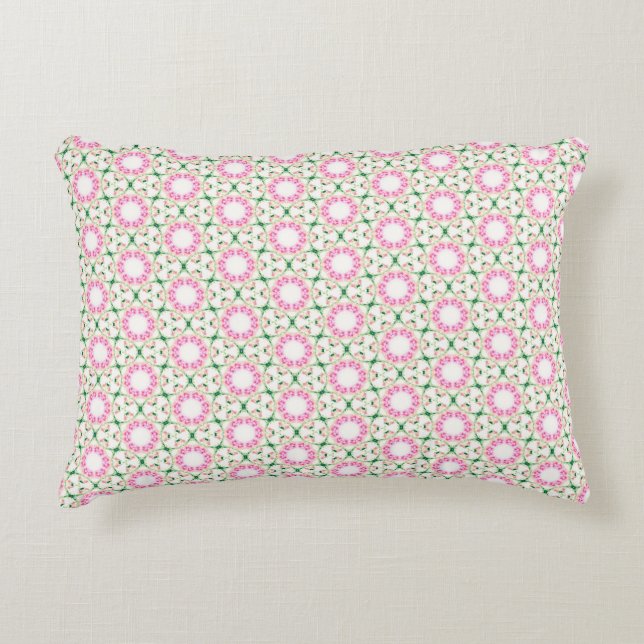 Pink Floral Artistic Abstract Pattern Accent Pillow (Front)