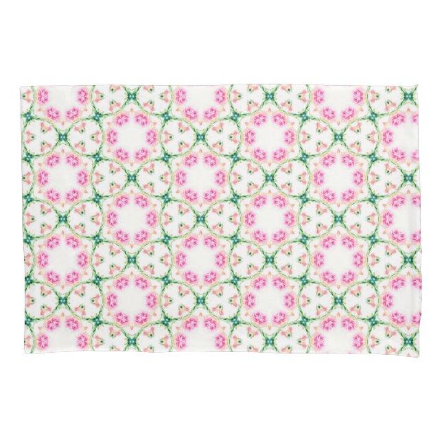 Pink Floral Artistic Abstract Pattern Pillow Case (Front)