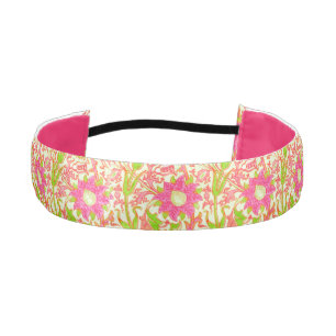 Pink Floral Athletic Headband