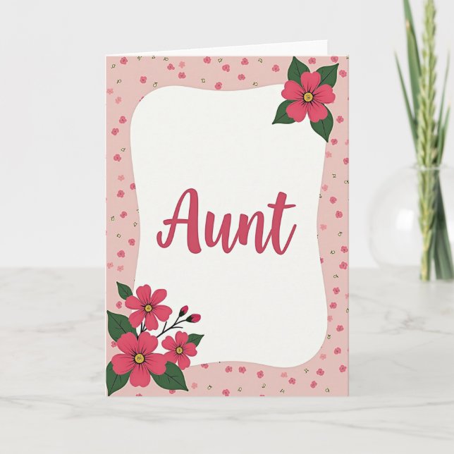 Pink Floral Aunt Day Card (Front)