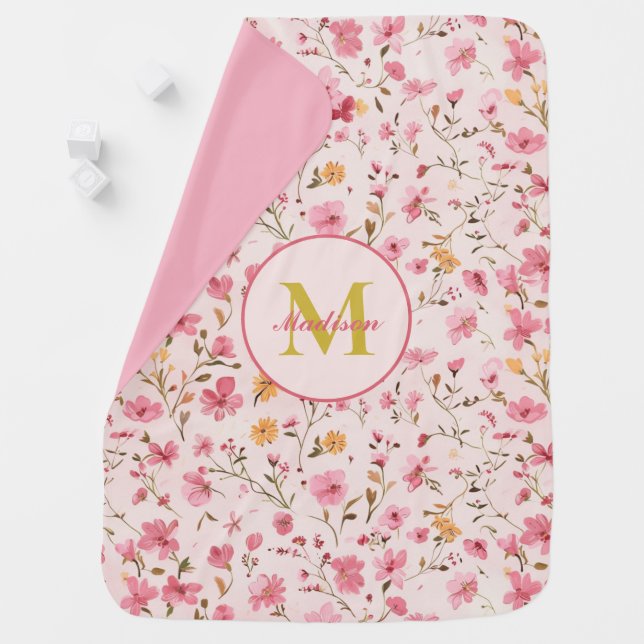Pink Floral Baby Blanket (In Situ)