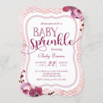 Pink Floral Baby Girl Sprinkle Shower Invitation