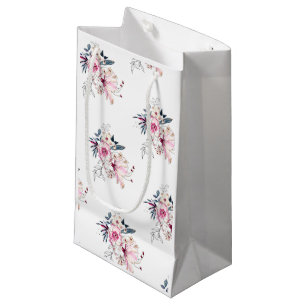 Pink Floral Baby in Bloom Baby Shower Small Gift Bag