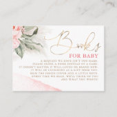 Pink Floral Baby Shower Books For Baby Enclosure Card | Zazzle