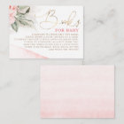 Pink Floral Baby Shower Books For Baby Enclosure Card | Zazzle