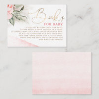 Pink Floral Baby Shower Books For Baby