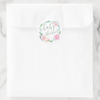 Pink Floral Baby Shower Envelope Seal | Zazzle