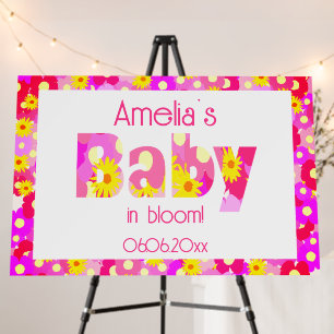 Pink Floral Baby Shower Foam Board