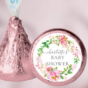 Pink Floral Baby Shower Hershey®'s Kisses® by invitationstop at Zazzle
