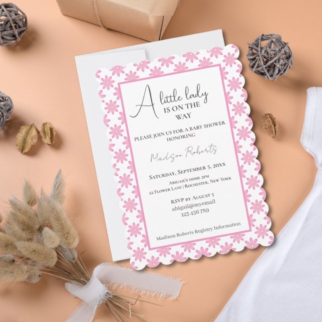 Pink Floral Baby Shower  Invitation (Creator Uploaded)