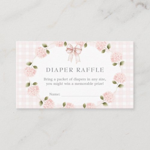Pink Floral Baby Shower Invitation,  Business Card