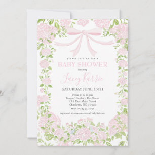 Pink Floral Baby Shower Invitation,  Invitation