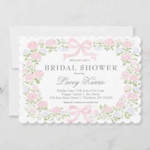 Pink Floral Baby Shower Invitation,  Invitation