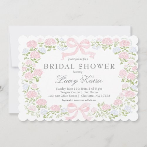 Pink Floral Baby Shower Invitation, 