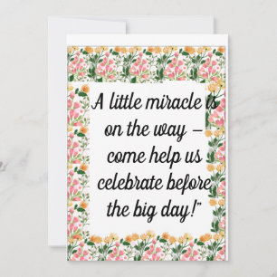 Pink Floral Baby Shower Invitation “Little Mirac