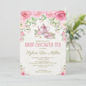 Pink Floral Baby Shower Kitchen Tea Party Invite (Standing Front)