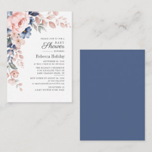 Pink Floral Baby Shower Modern Bloom Note Card