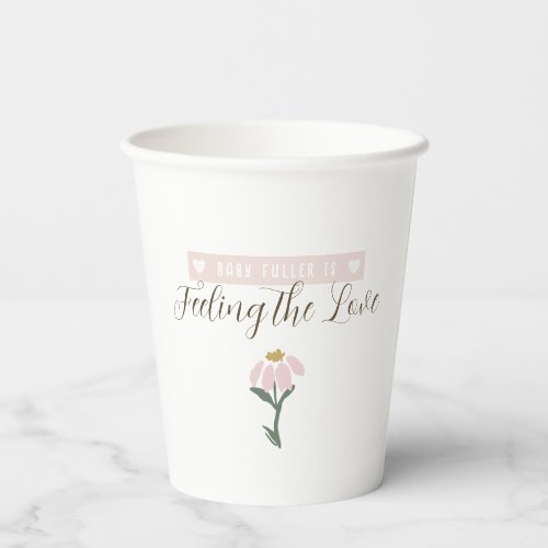 Pink Floral Baby Shower Paper Cups