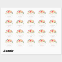 Floral Baby in Bloom Stickers, Baby Shower Favor Classic Round Sticker, Zazzle