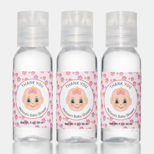 Pink Floral Baby Shower Thank You Hand Sanitizer