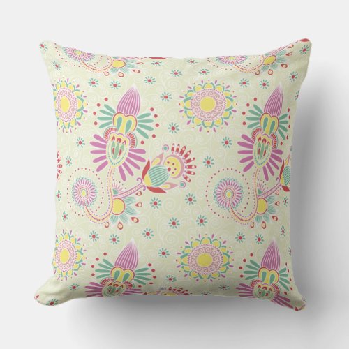 pink floral background throw pillow