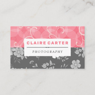 Pink Floral Background   Wild Flower Background Business Card