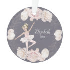 Pink Floral Ballerina Blonde Girl Personalized