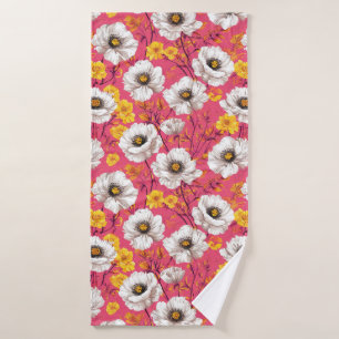 🌸 Pink Floral Bathroom Refresh For Daily Use Bath Towel