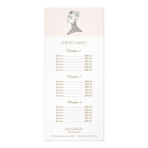 Pink Floral Beauty Girl Salon Price List Menu