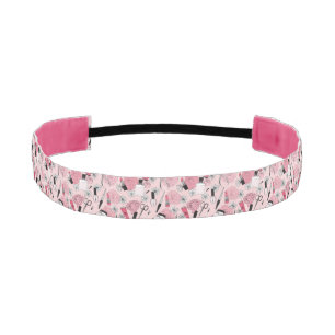 Pink Floral Beauty Products Pattern Athletic Headband
