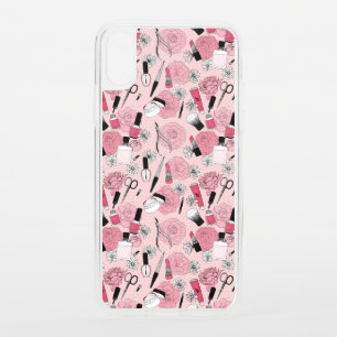 Pink Floral Beauty Products Pattern iPhone XS Case