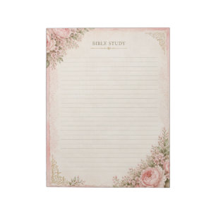 Pink Floral Bible Study Notepad