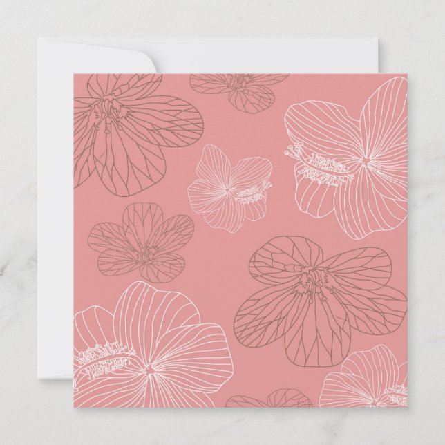 Pink Floral Birthday Invitation (Front)