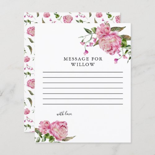 Pink Floral Birthday Time Capsule Message Card