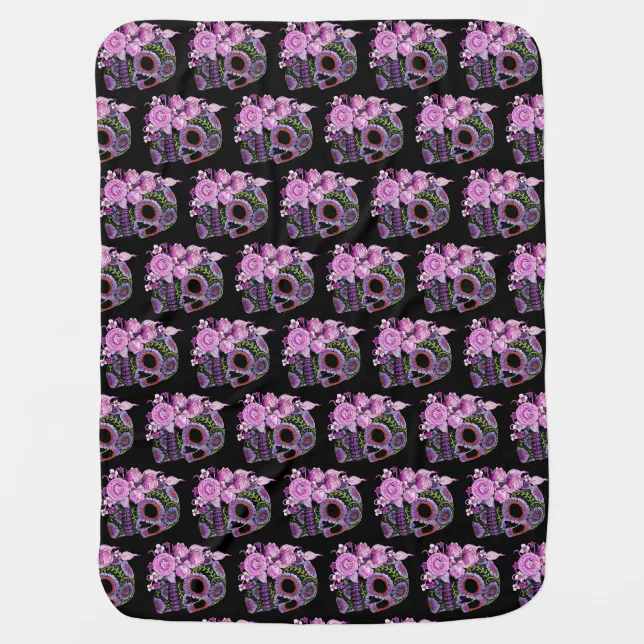 Sugar Skull Throw Blanket, Sugar Skull Gifts for Women, Day of the Dead
