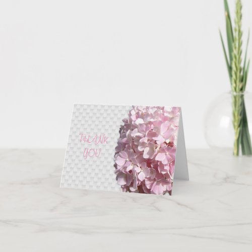 Pink Floral blank thank you note