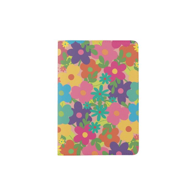 Pink Floral Bliss Passport Holder (Front)