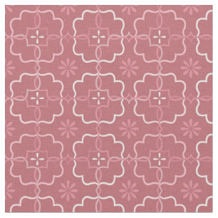 Pink Floral Block Pattern Fabric