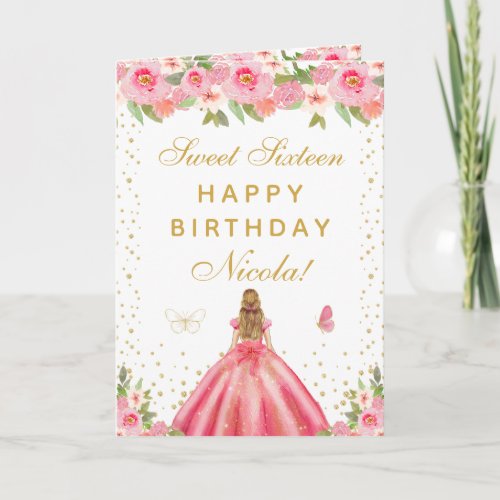 Pink Floral Blonde Hair Girl Sweet Sixteen