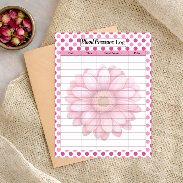 Pink Floral Blood Pressure Log Notepad (Creator Uploaded)
