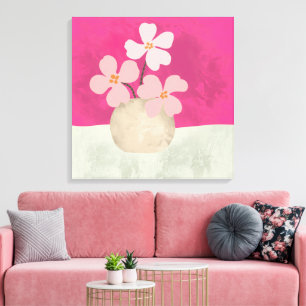 Pink Floral Blooms Canvas Print