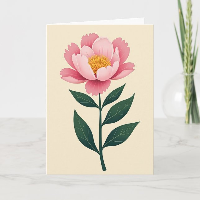 Pink Floral Blossom Art Card (Front)