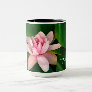 Pink floral blossom photography Custom Name Mug