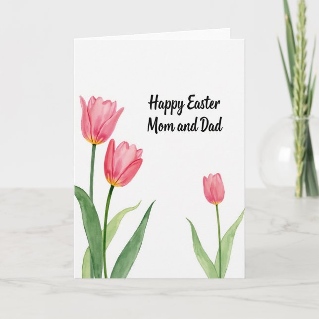 Pink Floral Blossom Spring Card (Front)