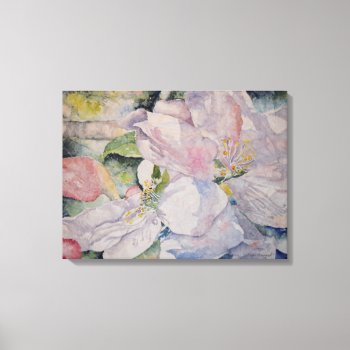 Pink Floral Blossoms Watercolor Canvas Print 24x18 by KariAnapol at Zazzle
